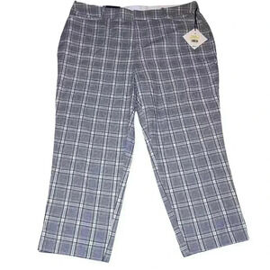 NWT AVA & VIV Black White Tan Plaid High Rise Ankle Pants Womens Plus Size 20